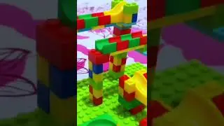 surprisingly building blocks marble run race ASMR #marblemaze #marblerun #marbletrack #satisfying