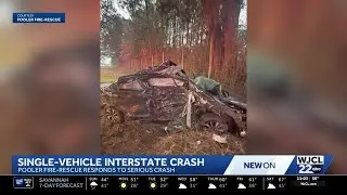 One hurt in rollover crash on I-95 in Pooler