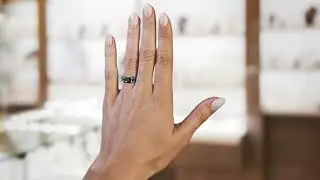 Unique Geometric Design Black Diamond Gold Engagement Ring - Amber No. 39