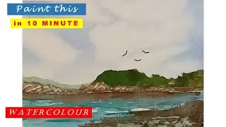 Create Stunning Seascapes in 10 Minutes #createstunningseascapesin10minutes #watercolorseascape