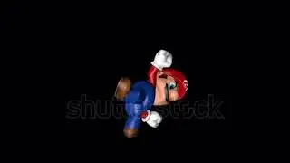 stock footage  d super mario doing mma kick animation