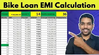 Bike Loan EMI Calculation using Excel Calculator | Two Wheeler EMI Calculation