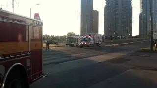 Toronto EMS Ambulance Bus & Support Unit arriving