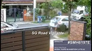 12nov2025  jalan chengam #SMH6197E skoda rapid reverse into elderly lady , knocking her down