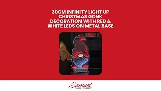 30cm Infinity Light up Christmas Gonk Decoration with Red & White LEDs on Metal Base