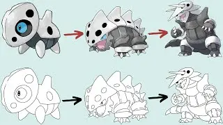 Como Desenhar o POK&Eacute;MON ARON LAIRON e AGGRON | Pokemon Evolution