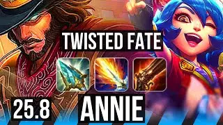 TWISTED FATE vs ANNIE (MID) | Rank 3 TF, Godlike | BR Challenger | 25.8