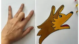 How to draw a fox using simple steps! 🦊🎨 #DrawingTutorial #FoxArtTutorial #howto #drawing #viral