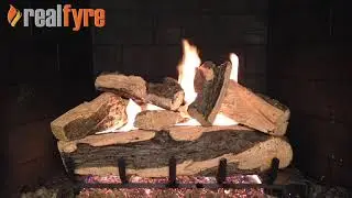 Real Fyre Rugged Split Oak &ndash; Vented Gas Log Stock Footage (Flame Demo)