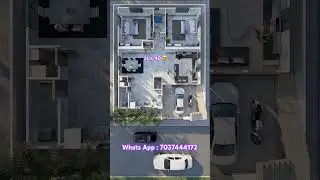 25 X 40 Modern House plan with 2BHK with Car Parking modular kitchen with Garden and Swimming pool