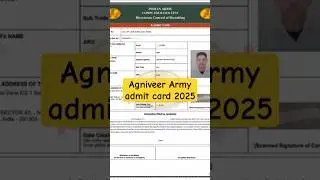 agniveer Army admit card 2025 | agniveer Army admit card 2025 kesa download karein
