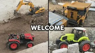 Mini bridge construction work | tractor construction work | cartoon JCB video | remote control toys