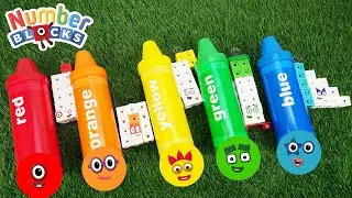 Help Numberblocks Find Missing Color Pieces in Giant Crayons |  Fun Toy Learning with for Toddlers