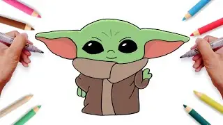How to Draw Baby Yoda Easy Step-by-step | Star Wars