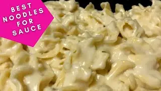 Quick Fettuccine Alfredo Sauce Recipe | Alfredo Pasta With EGG NOODLES