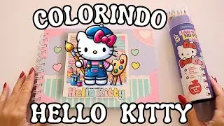 Pintando Hello Kitty com l&aacute;pis de cor