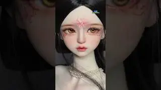 Super beautiful flower goddess themed BJD makeup by Uni Plush Doll. #BJD #FlowerGoddessMakeup