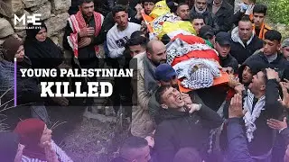 Palestinian mourners attend the funeral of 23-year-old Ahmed Seif