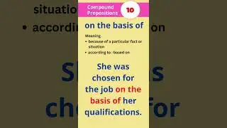 Compound Prepositions 10 | On the basis of