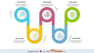 5 Staged Business Line Abstract Powerpoint Infographic