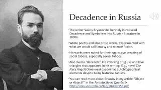 RUS 317 Decadence, Impressionism, and Fin de Siecle
