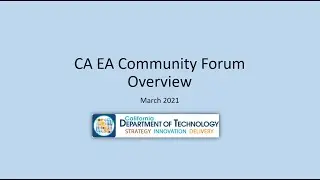 CA EA Community Forum Overview