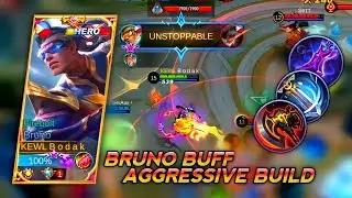 BRUNO AGGRESSIVE BUILD | TOP GLOBAL BRUNO BEST BUILD 2021 - MARKSMAN JUNGLE META