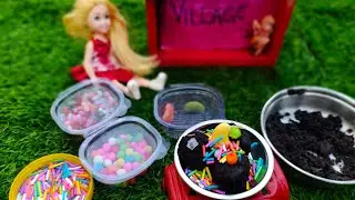 Miniature Candy Biscuit Balls | Miniature Cooking| Candy Rolls | Chocolate Balls | Sweet