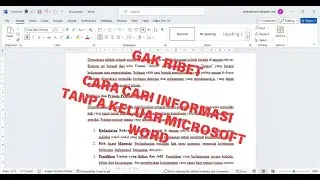 CARA Menggunakan fitur smart lookup (informasi)di microsoft word