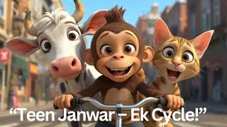 Gaay, Bandar aur Billi | Heart Touching Moral Story | Animals Cycle Story