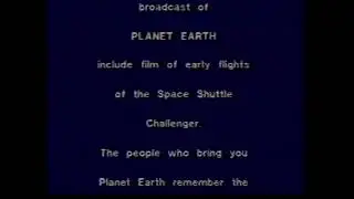 PBS Planet Earth Space Shuttle Challenger Scroll (1/29/1986)
