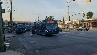 MTA Bus: QM15, Q53, Q41 Buses at Temporary Stop on Cross Bay Blvd & 107 Avenue + Q7 to JFK Cargo Ctr