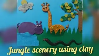Making jungle scenery using clay, dough/DIY clay crafts/clay modelling forest/clay animals