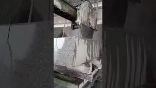 Grey Granite Blocks cutting into Granite Slabs at Priya Exports Chhatarpur Madhya Pradesh