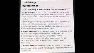 Les Greenberg och emotionellt fokuserad terapi (EFT) del 2