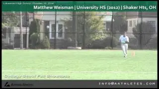 Matthew Weisman (OF) | University HS (2012) | Shaker Hts, OH