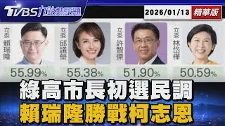 賴瑞隆勝出戰柯志恩! 綠初選民調大贏30% 藍營曝「小輸2%」真相 藍白合換地盤? 民眾黨拋「新竹縣換竹北市」條件【TVBS新聞精華】20260113 @TVBSNEWS01