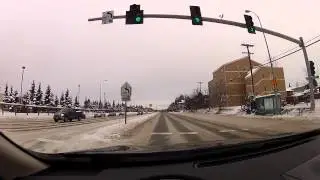 WINTER DRIVE - SPENARD ROAD TO DOWNTOWN - Anchorage Alaska - Gopro Camera