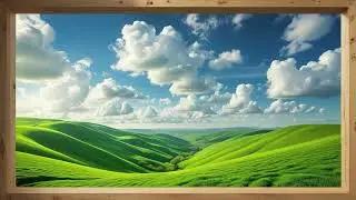 4K Rolling Green Hills Screensaver | Framed Spring Nature Art