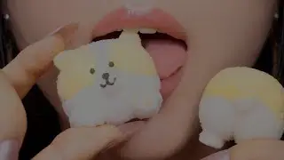 ASMR Поедание собачьего зефира (вблизи)