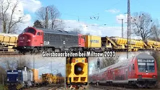 [HD] Gleisbaustelle Miltzow ,Rottenwarnanlage +  CLR Nohab + MFS Wagen , BR 114 + Gen3 Dostos Stw