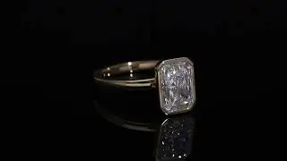 2 Carat Radiant Cut Lab Grown Diamond Bezel Set Solitaire Ring | IGI Certified