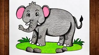 How To Draw Elephant / Elephant Drawing / Elephant Drawing Colour