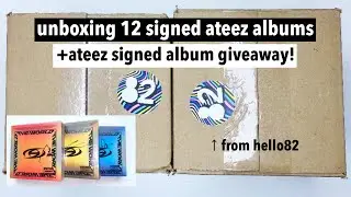 unboxing 12 signed ateez movement albums from hello82 | +signed album giveaway!