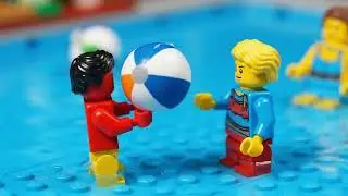 LEGO Tiny Task: Summer Mayhem! Pool Slides, Snacks & Tiny Disco ASMR Stop Motion