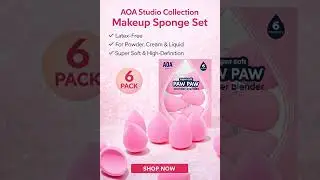 AOA Studio Collection makeup Sponge Set Latex Free and High definition Set of 6 makeup Wonder blende