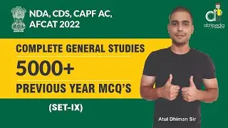 CAPF AC/CDS/NDA/AFCAT I NDA  PREVIOUS YEAR QUESTIONS ANALYSIS SET 9 I BY ATUL DHIMAN