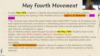 The New Culture and May Fourth Movements