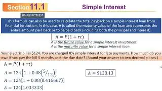 MATH110 Sec11.1 (F2019): Simple Interest