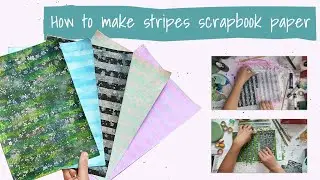How to make stripes scrapbook paper with washi tape | For crafting & journals | Stripes background